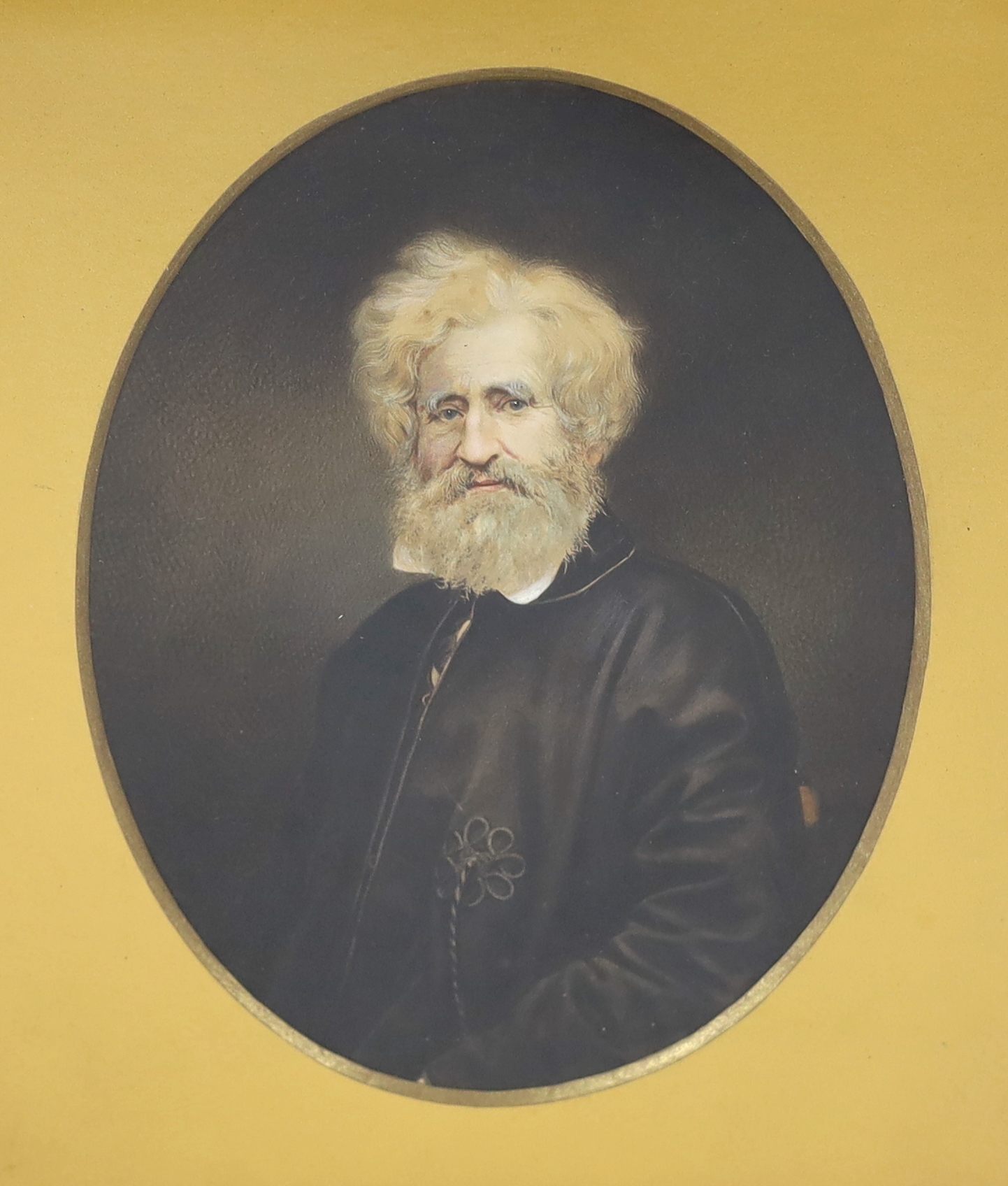 William Edward Kilburn (1818-1891), an overpainted albumen print on card of Sir William Napier, 17 x 13cm, case overall 23 x 21cm